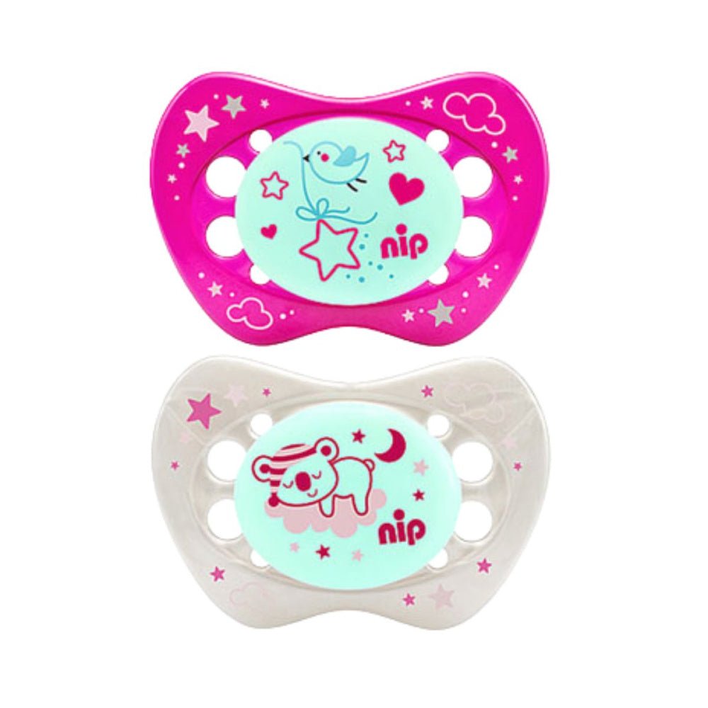 Nip- Smokker Selvlysende Night 2pk 16-32mnd Rosa - Guttelus.no