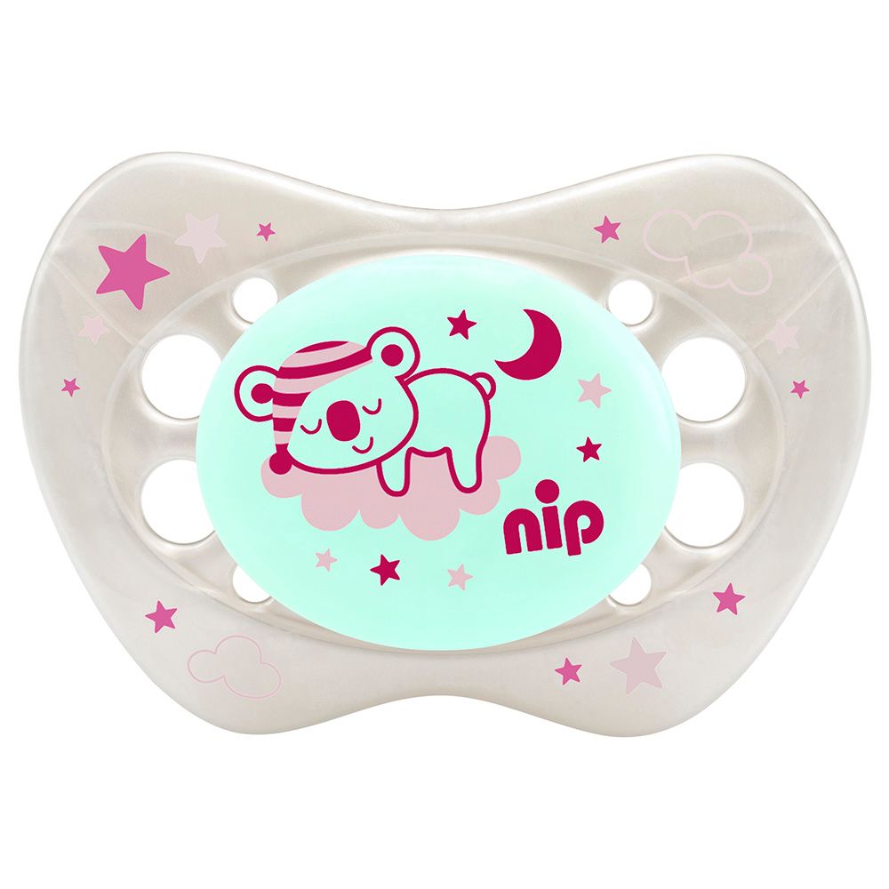 Nip- Smokker Selvlysende Night 2pk 5-18 mnd Rosa - Guttelus.no