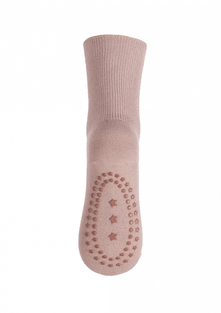 Nordic Kids - Sokker Bambus 2pk Anti-Skli Rosa/ Grå - Guttelus.no