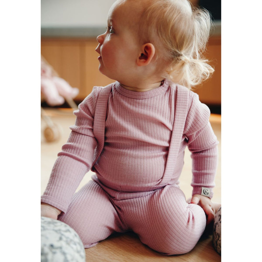 Gullkorn - Longs i Ull med seler Baby Chalk LillaRosa