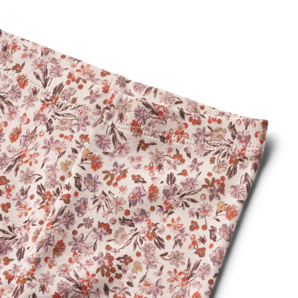 Wheat - Leggings Rib Jules Pale Rose Flowers