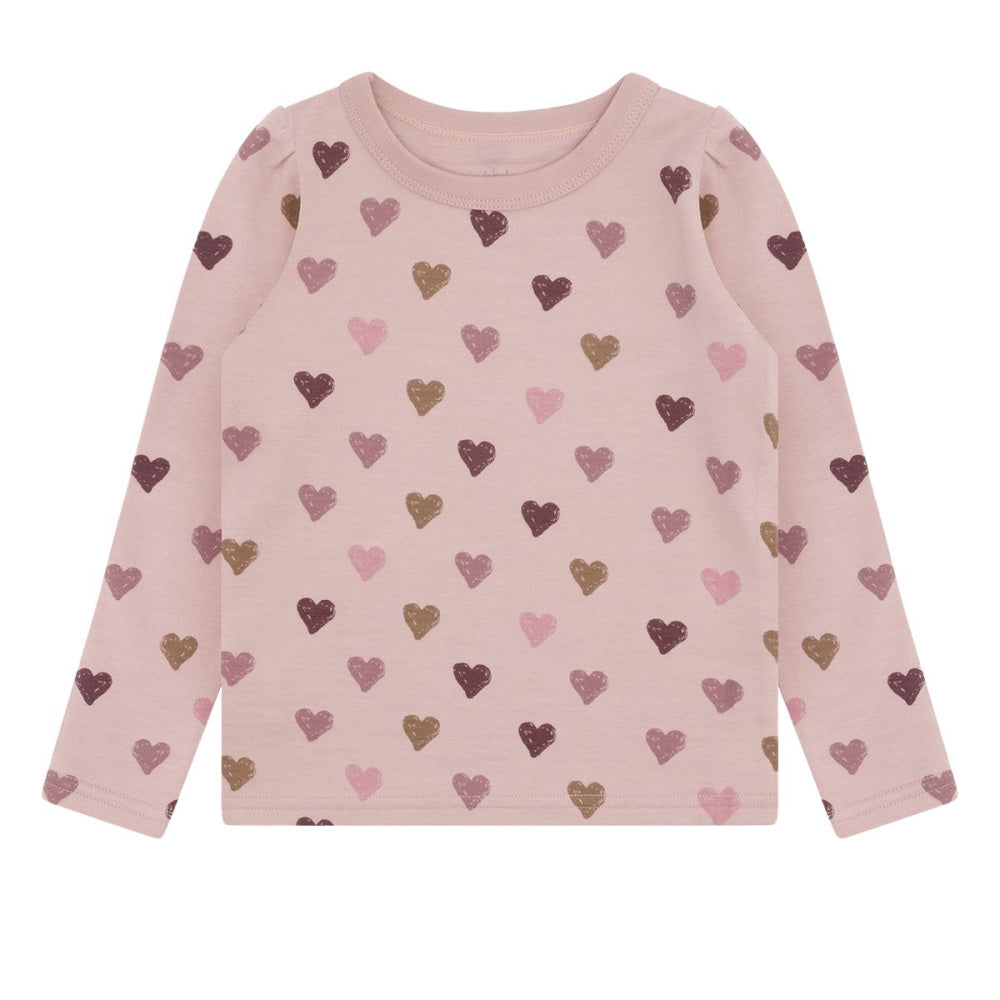 Hust And Claire - Trøye Ull/ Bambus Abba Hearts Puff Adobe Rose