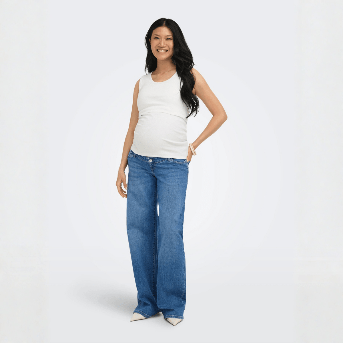 ONLY Maternity - Amme-Tanktopp 2-pk Vira Hvit/ Svart - Guttelus.no
