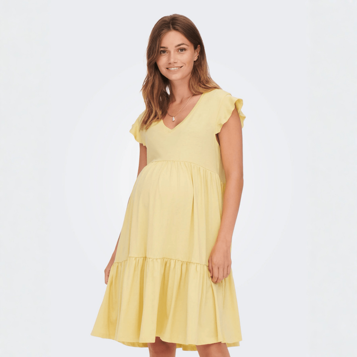 ONLY Maternity - Kjole Mamma May Life Frill Straw - Guttelus.no