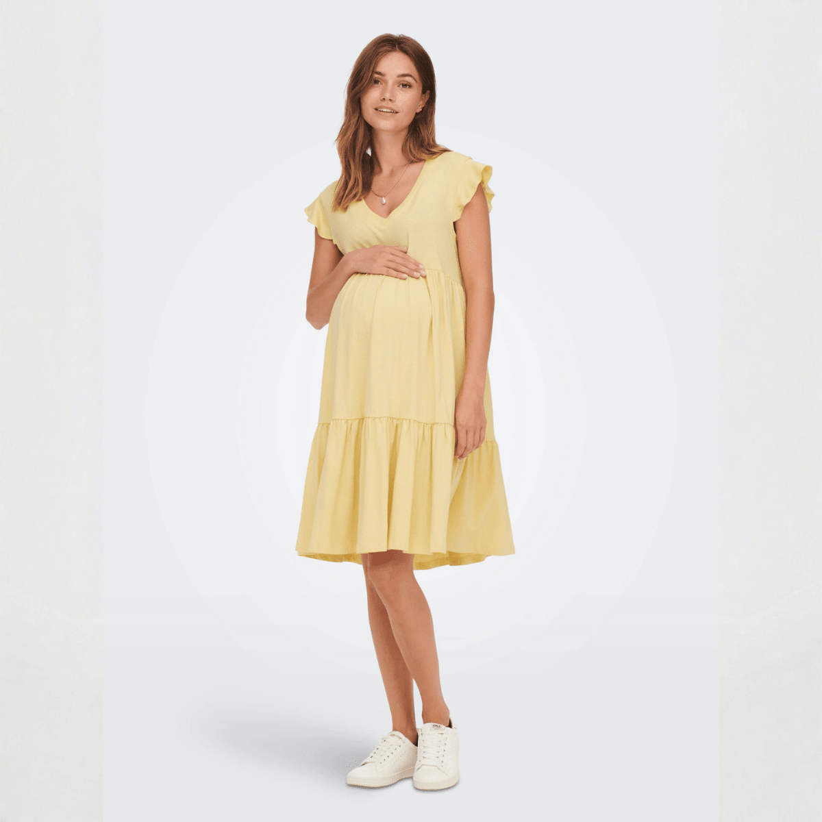 ONLY Maternity - Kjole Mamma May Life Frill Straw - Guttelus.no