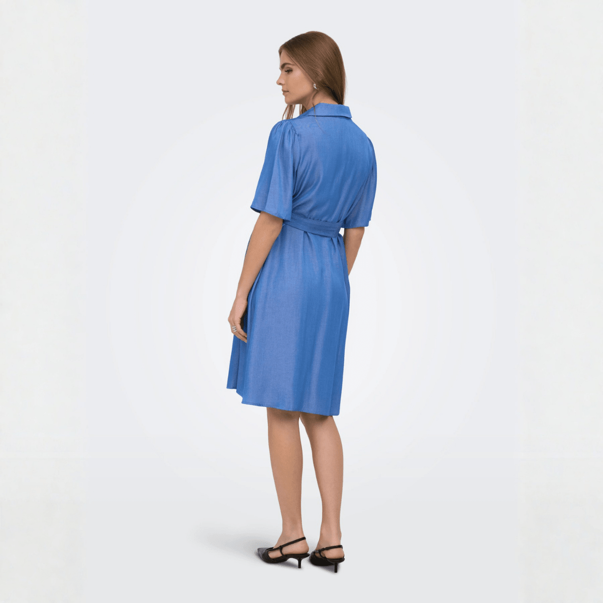 ONLY Maternity - Skjortekjole Mamma Medium Blue Denim - Guttelus.no
