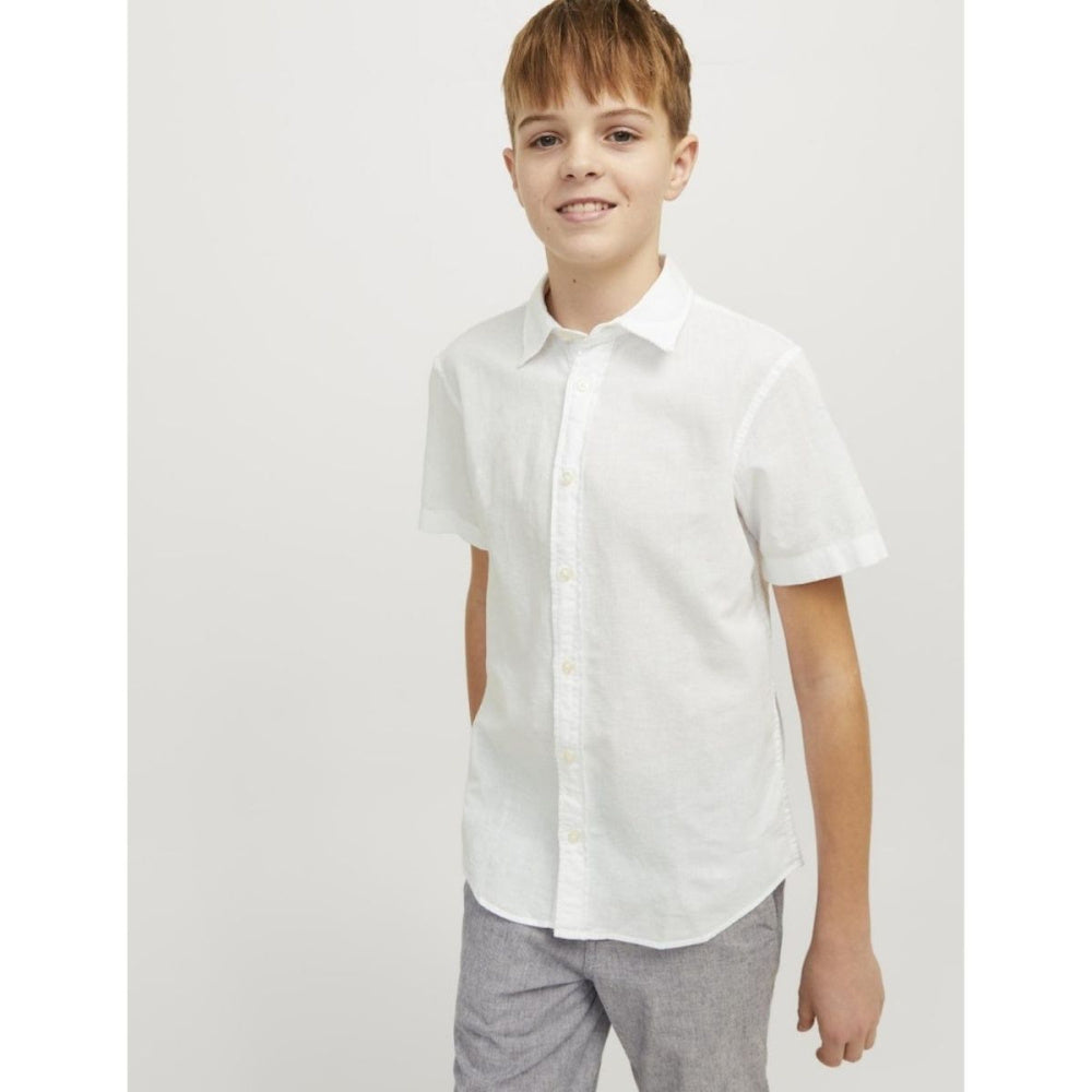 Jack & Jones - Linskjorte Kortermet White