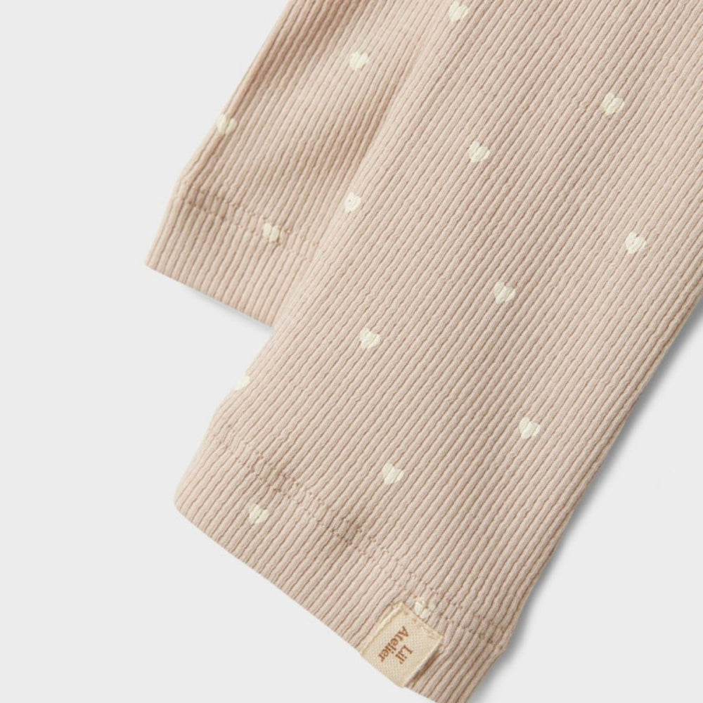 Lil'Atelier - Leggings Gago Rib Gray Morn Heart