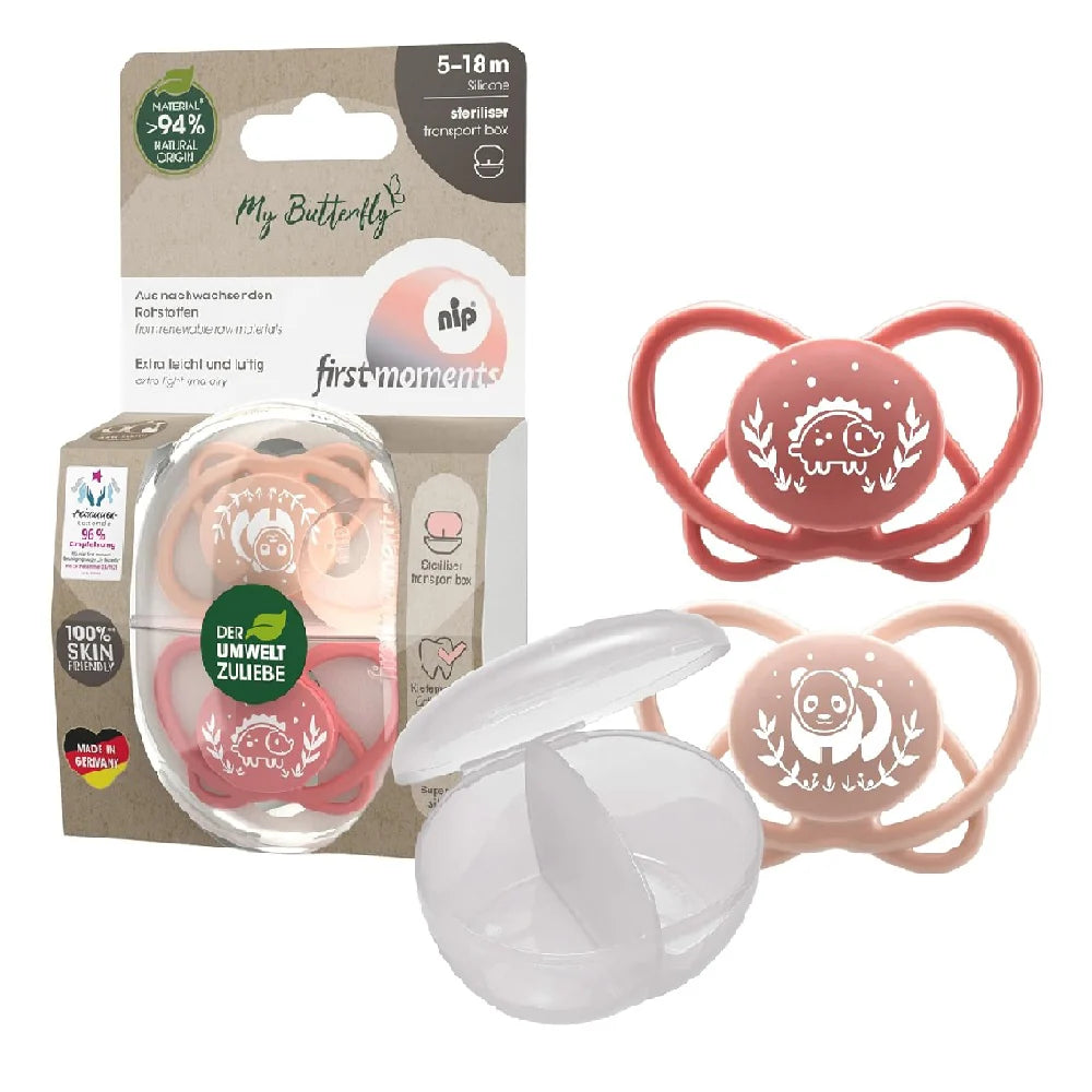 Nip- Smokker 2pk  5-18mnd "My butterfly" Rosa