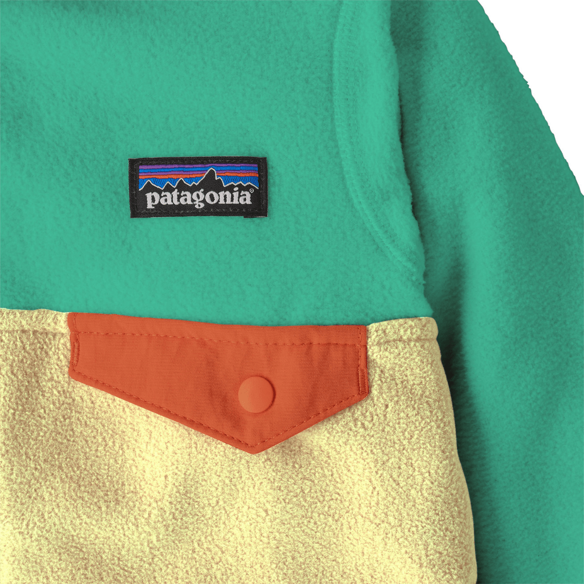 Patagonia - Fleecejakke Micro D Snap-T Buttercup Yellow w/Aqua - Guttelus.no