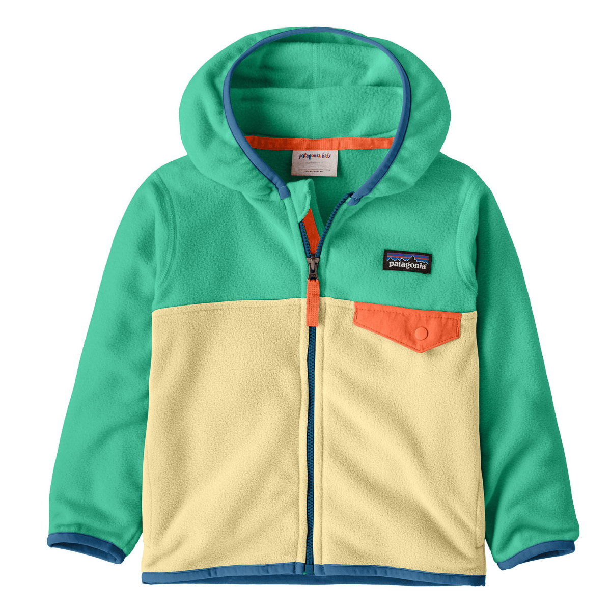 Patagonia - Fleecejakke Micro D Snap-T Buttercup Yellow w/Aqua - Guttelus.no