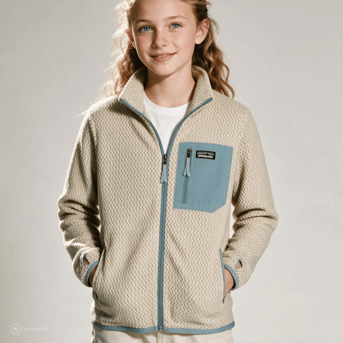 Patagonia - Fleecejakke R1 Air Full-Zip Weathered Stone - Guttelus.no