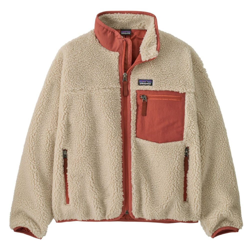 Patagonia - Kids Retro-X Fleece Jacket Natural /Potters Red - Guttelus.no
