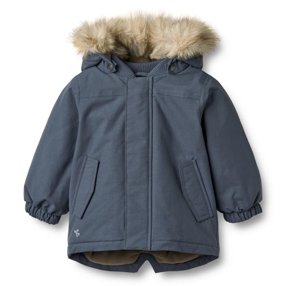Wheat - Vinterjakke Baby Kasper Tech Greyblue