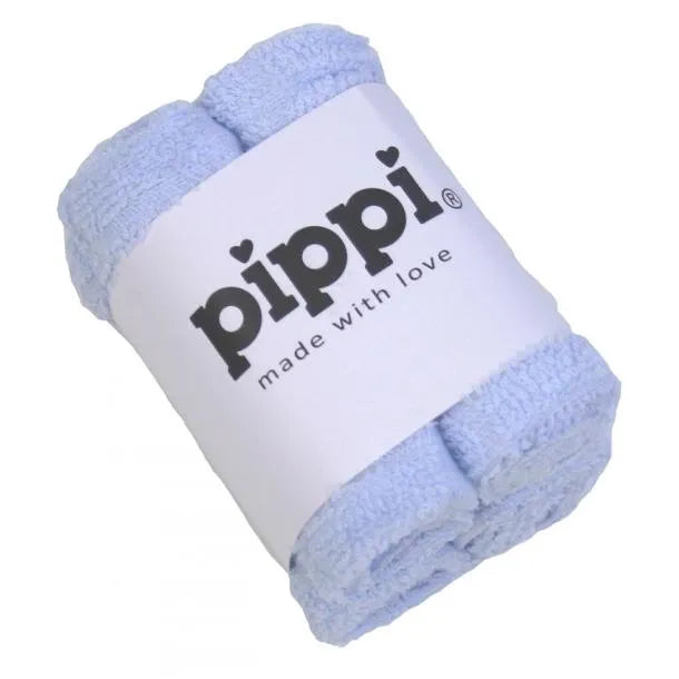 Pippi - 4 pk Vaskekluter Lyseblå