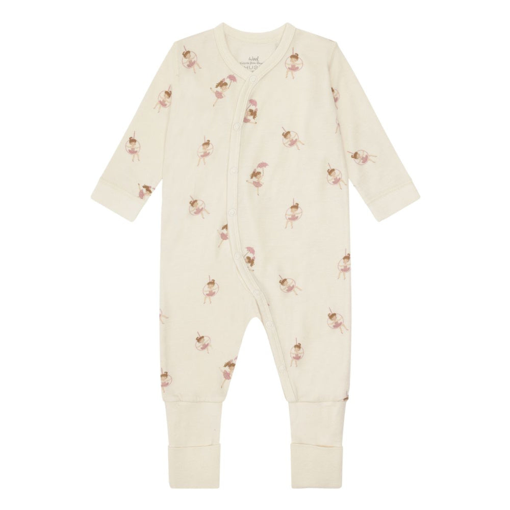 Hust And Claire - Heldress i Ull og Bambus Manu Line Dancer Off White