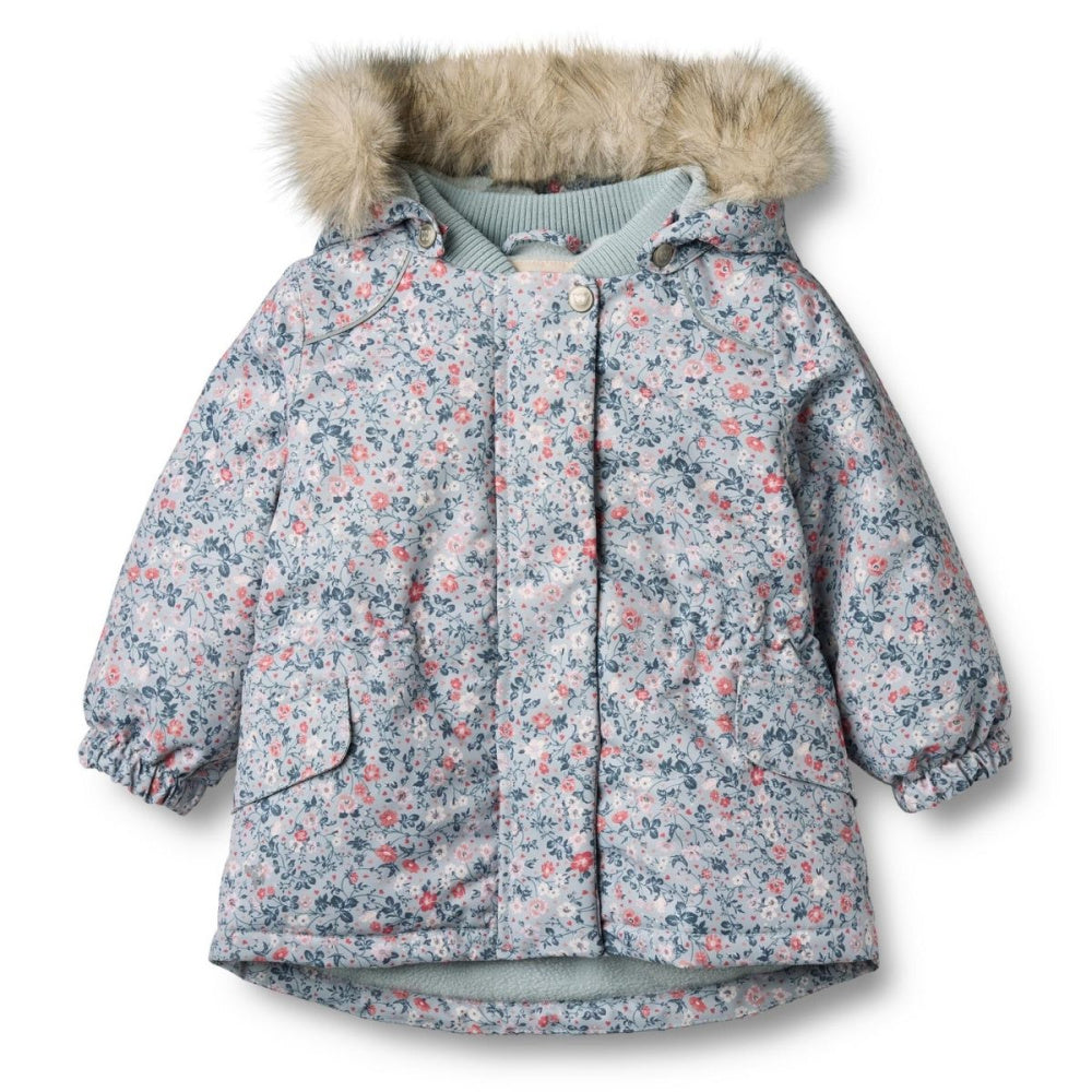 Wheat - Vinterjakke Baby Mathilde Tech Soft Rain Flowers