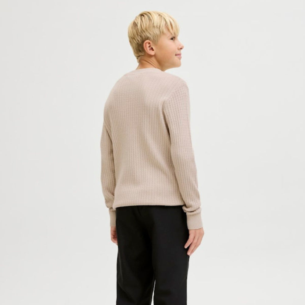 Jack & Jones - Genser Knit Blubarkley Zigzag Simply Taupe