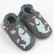 Rose et Chocolat - Tøfler i Skinn Hungry Shark Grey - Guttelus