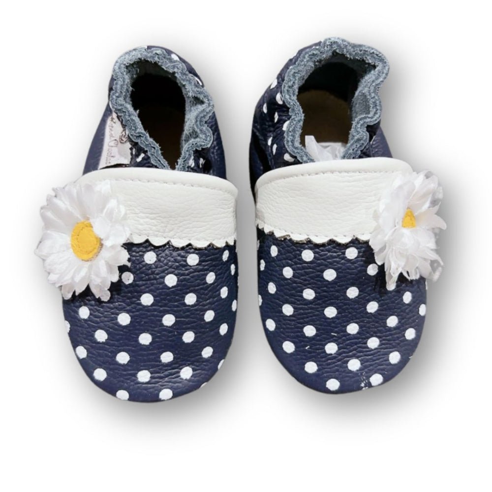 Rose et Chocolat - Tøfler i Skinn Polka Dot Daisy - Guttelus