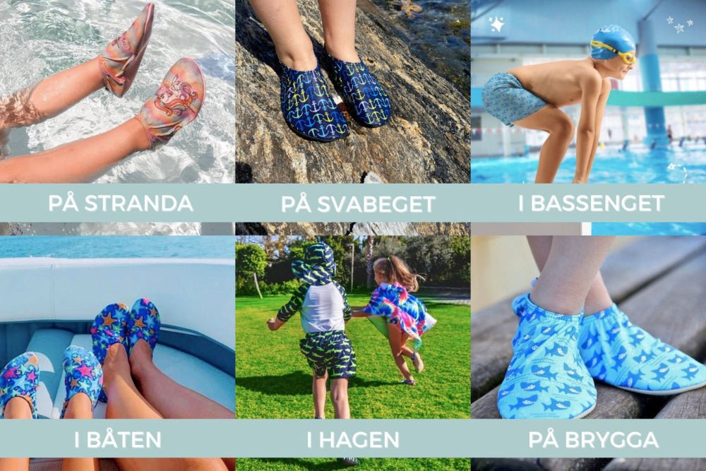 SlipStop - Badesokker / Badesko Navy - Guttelus.no