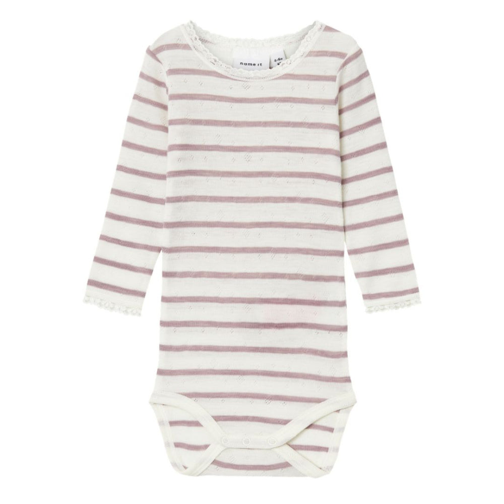 Name It - Body Ull Baby Wang Striper Purple Dove