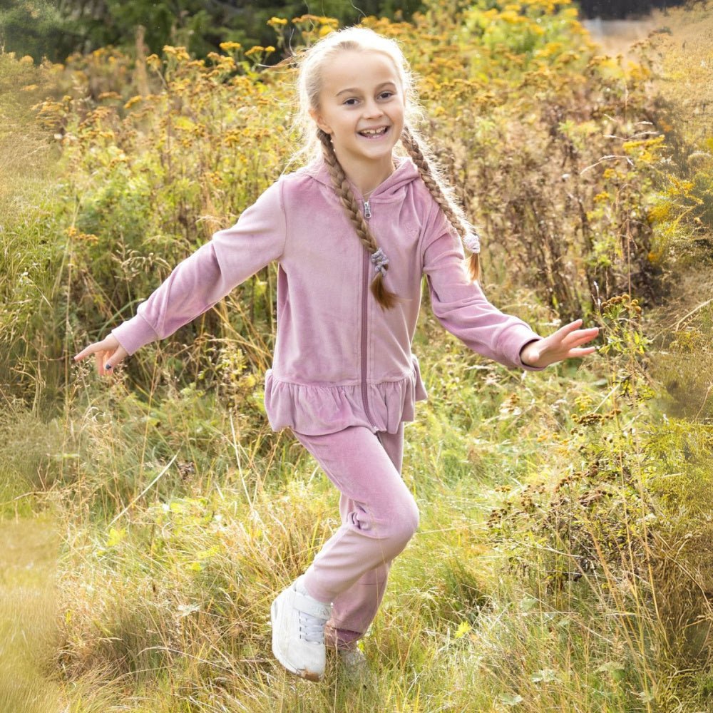 Vilje & Ve - Bukse Velour Ines Blush Rose - Guttelus.no