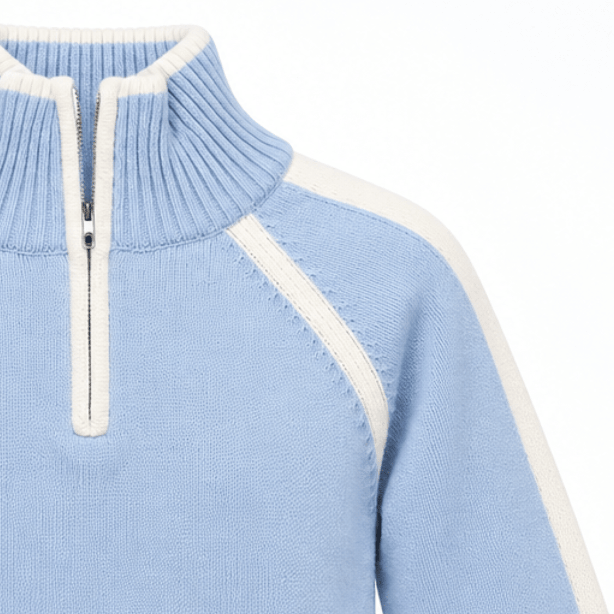 Vilje & Ve - Genser Esther Half Zip Sky Blue - Guttelus