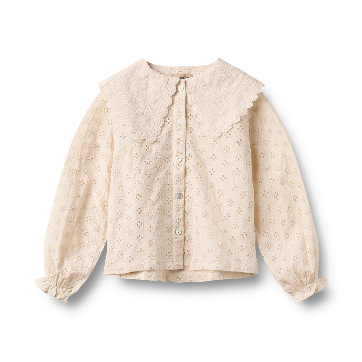 Wheat - Bluse med Krage Flora Almond Peach - Guttelus