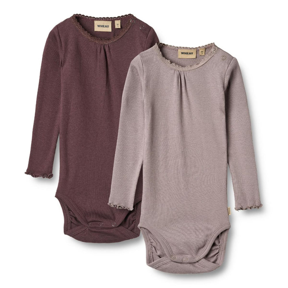 Wheat - Body 2-pk Lotta Rib Purple Fudge - Guttelus.no