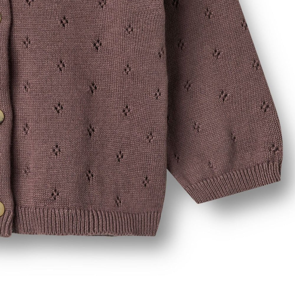 Wheat - Cardigan Baby Knit Maia Plum - Guttelus.no
