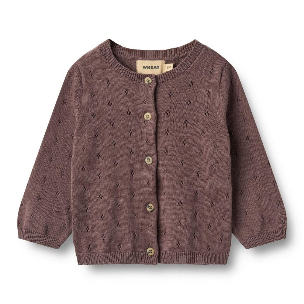 Wheat - Cardigan Baby Knit Maia Plum - Guttelus.no