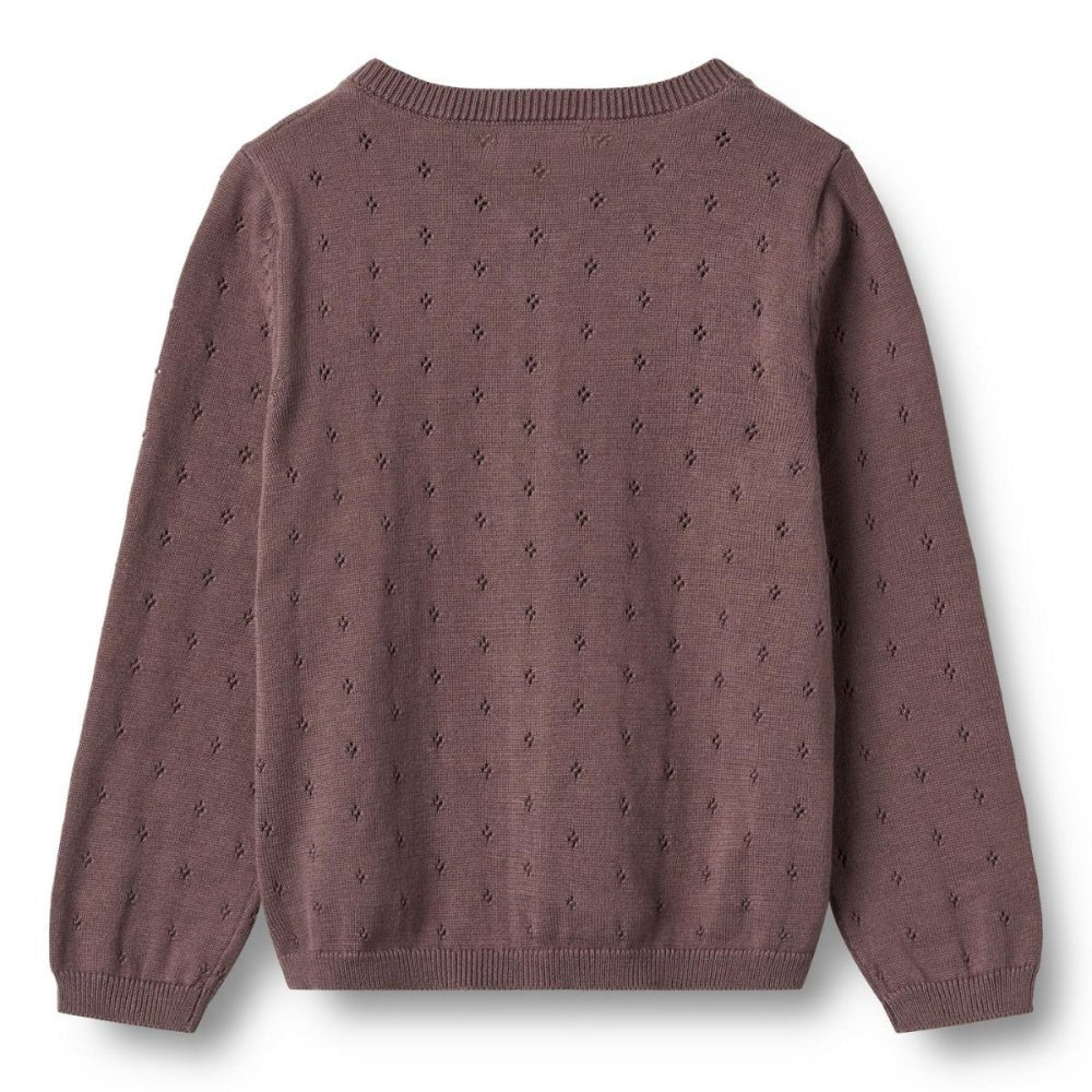 Wheat - Cardigan Knit Maia Plum - Guttelus.no
