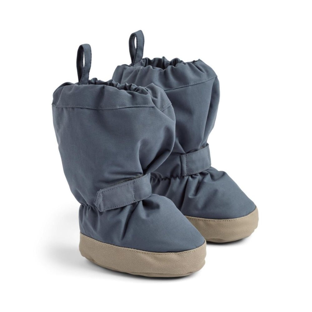 Wheat - Fotpose Baby Booties Greyblue - Guttelus