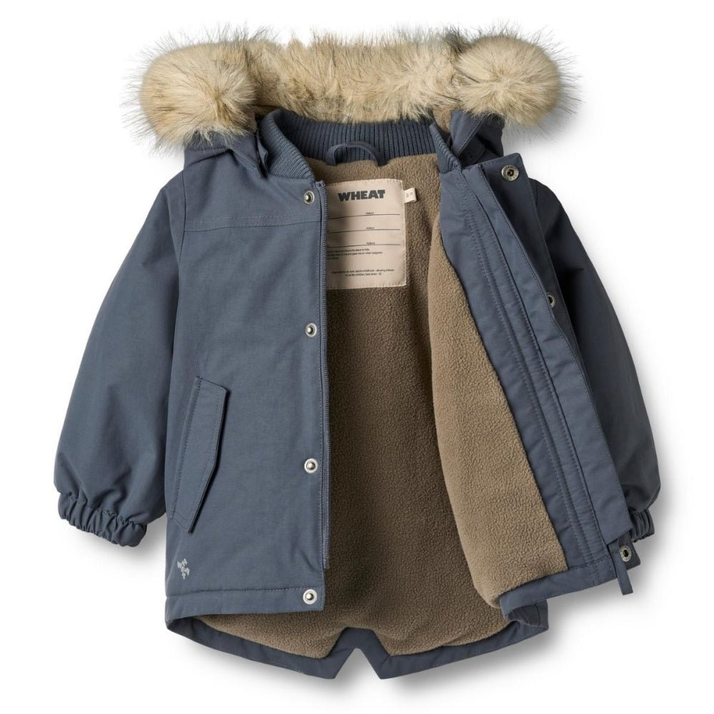 Wheat - Vinterjakke Baby Kasper Tech Greyblue - Guttelus.no