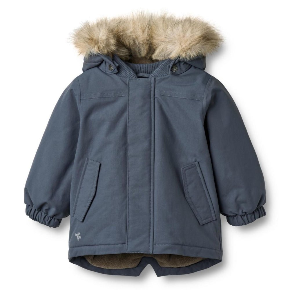 Wheat - Vinterjakke Baby Kasper Tech Greyblue - Guttelus.no