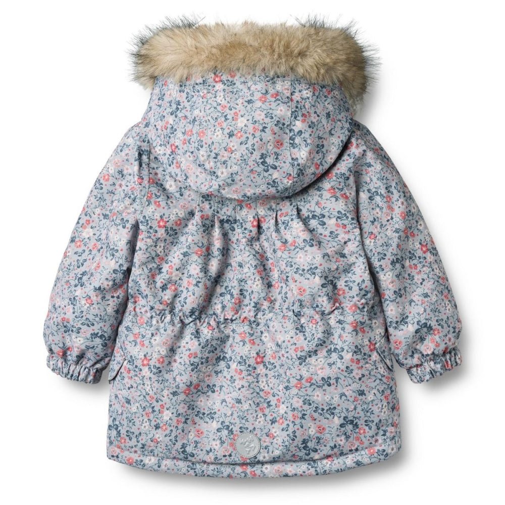 Wheat - Vinterjakke Baby Mathilde Tech Soft Rain Flowers - Guttelus.no