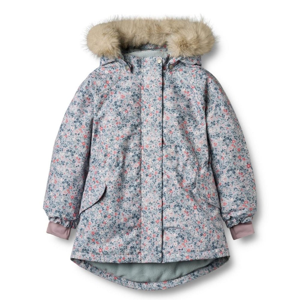 Wheat - Vinterjakke Mathilde Tech Soft Rain Flowers - Guttelus.no