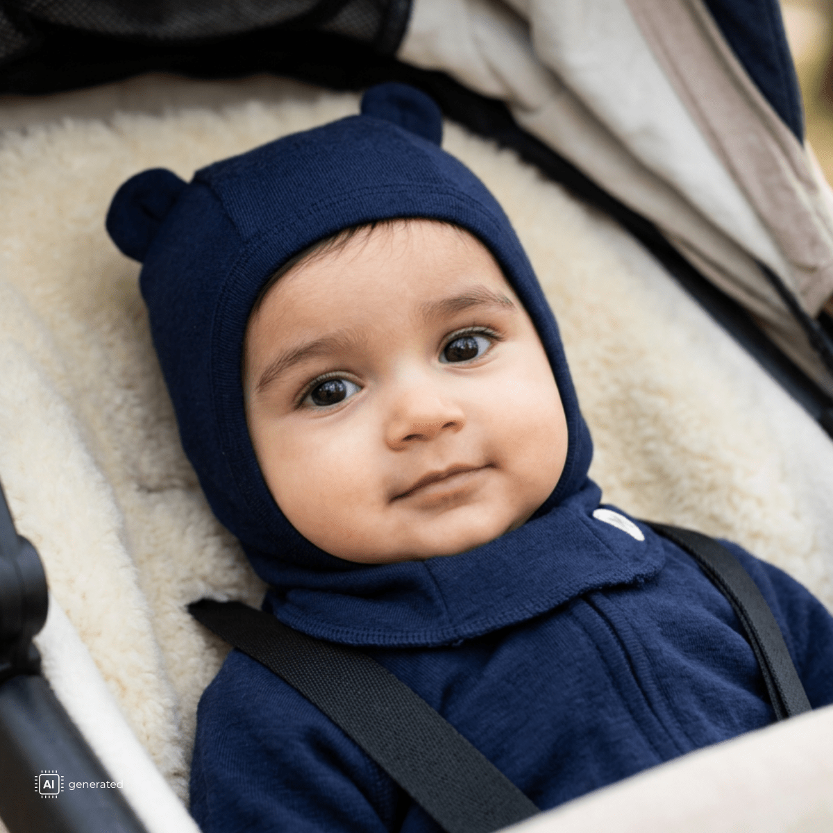 WoolLand - Balaclava i Ull Levanger Blue Ink - Guttelus