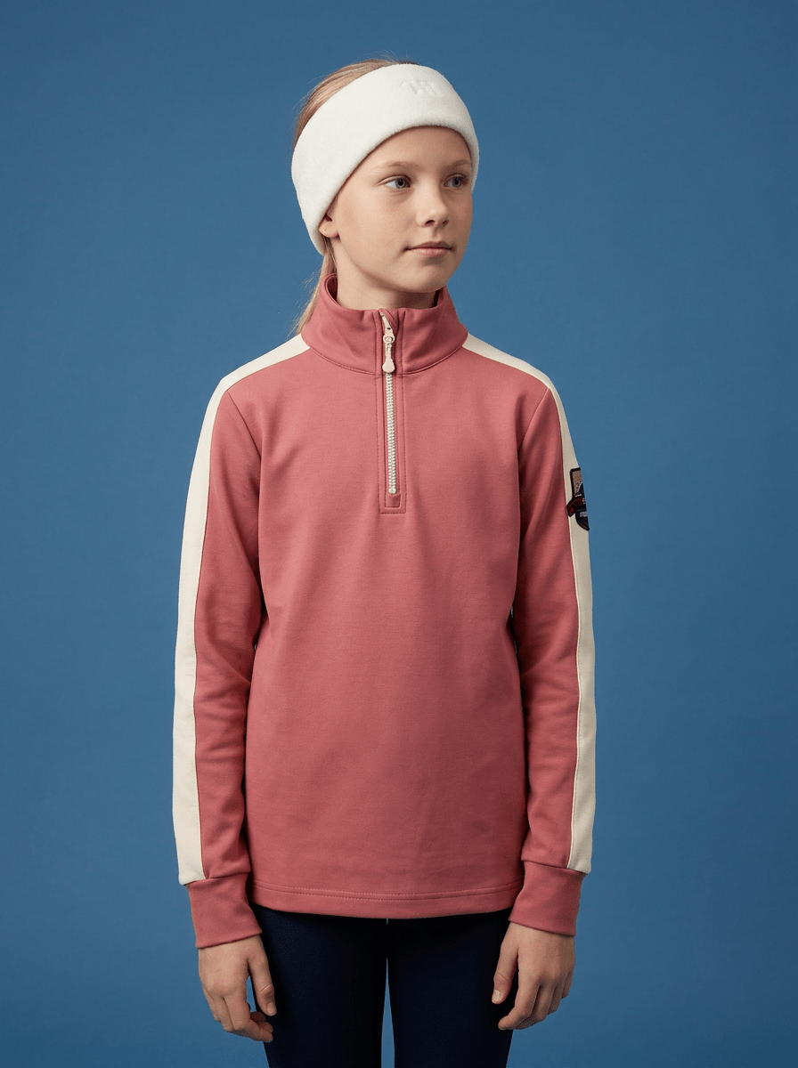 WoolLand - Genser Ål Half-Zip Girl Burned Rose - Guttelus