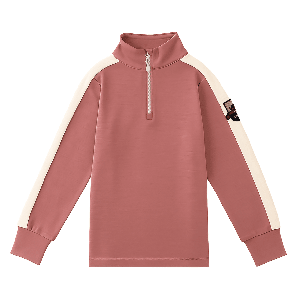 WoolLand - Genser Ål Half-Zip Girl Burned Rose - Guttelus