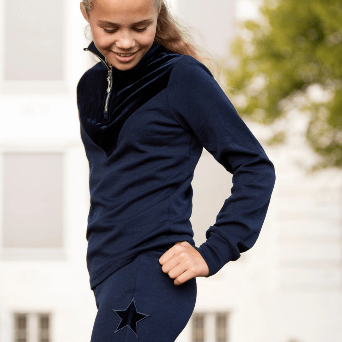 WoolLand - Genser Sirdal Half-Zip Blue Ink - Guttelus