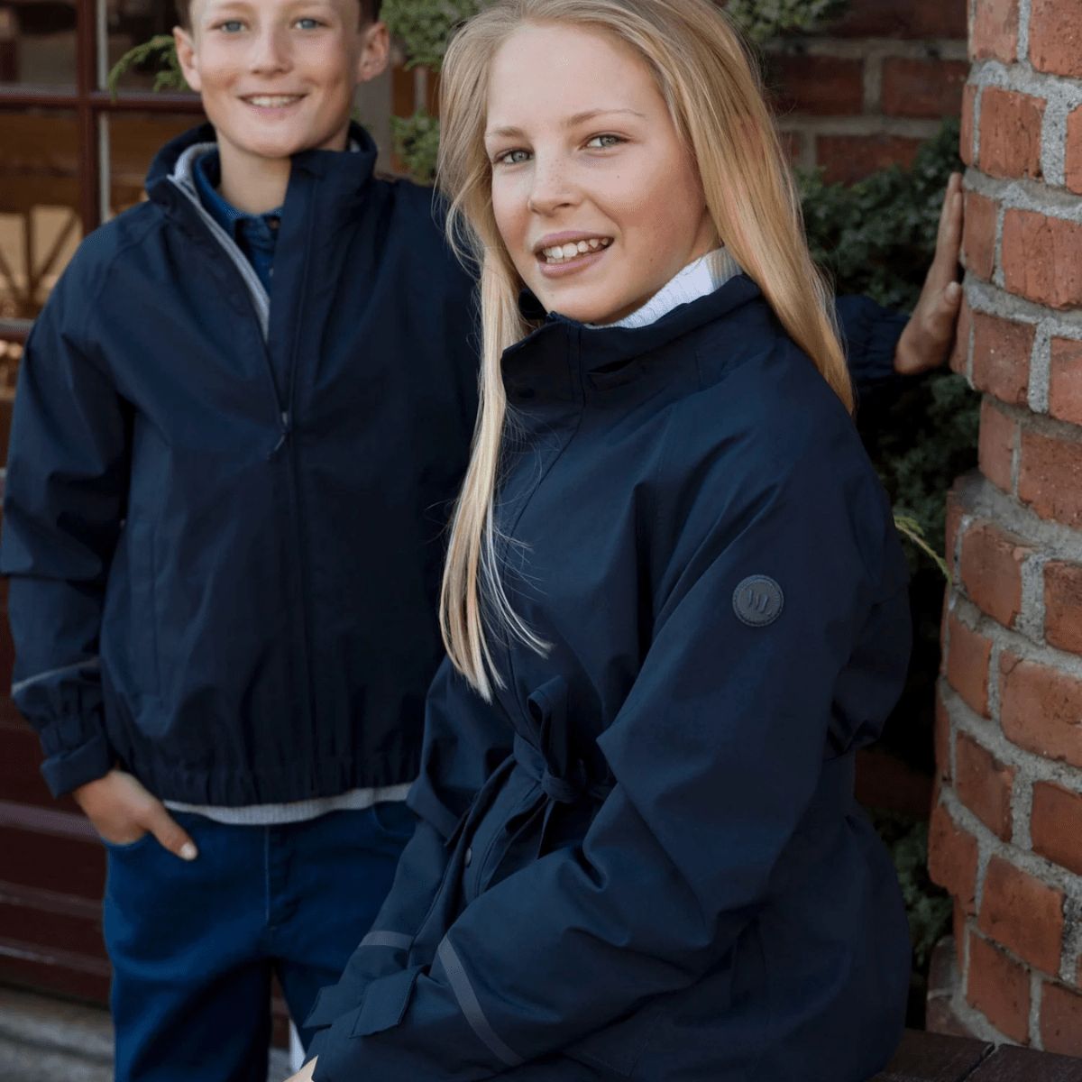 WoolLand - Regnjakke Florø Girl Dark Blue - Guttelus