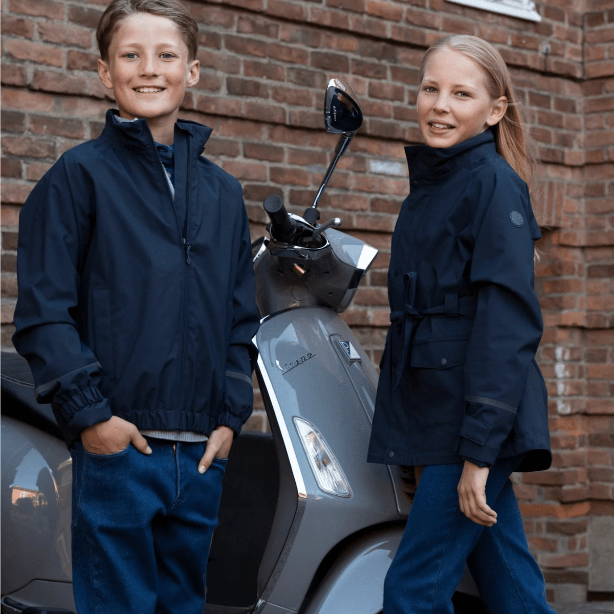 WoolLand - Regnjakke Florø Kids Dark Blue - Guttelus