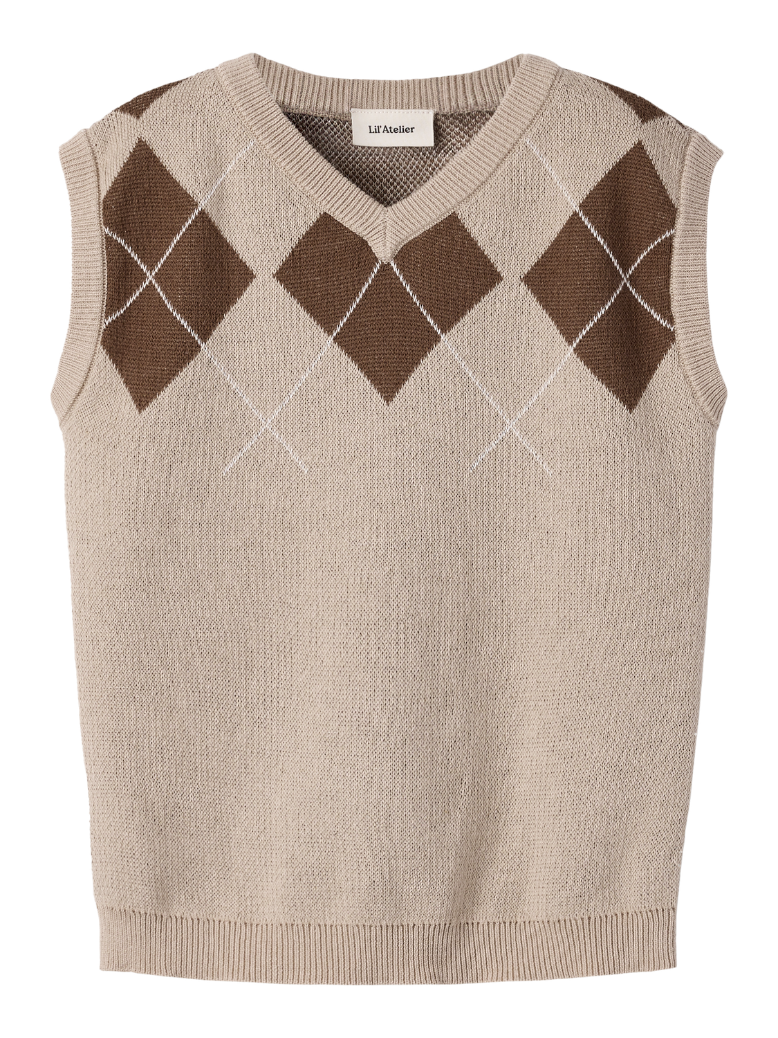 Lil' Atelier - Vest Ronan White Pepper/Brown