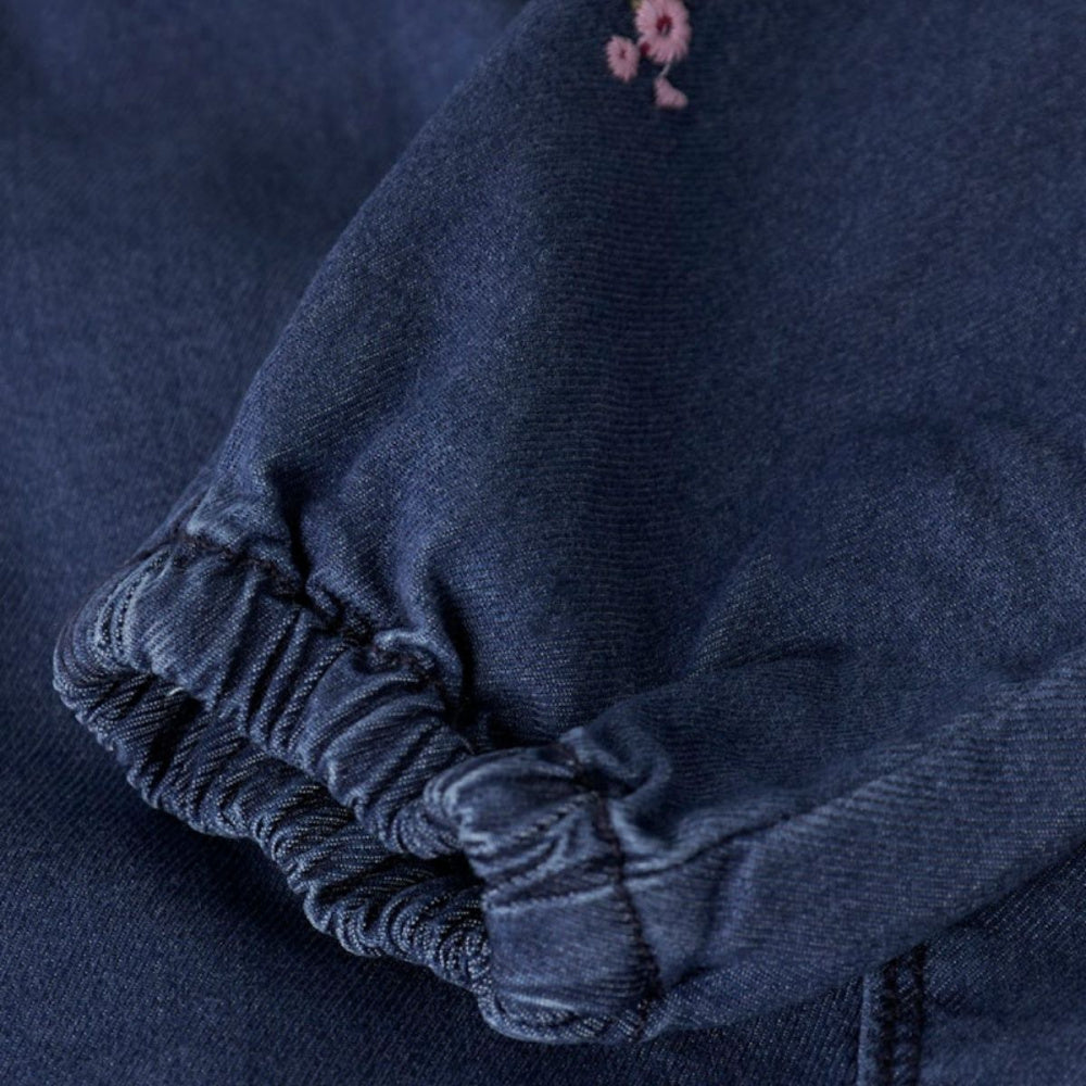 Name It - Jeans Rose Dark Blue Denim Flower Embroidery